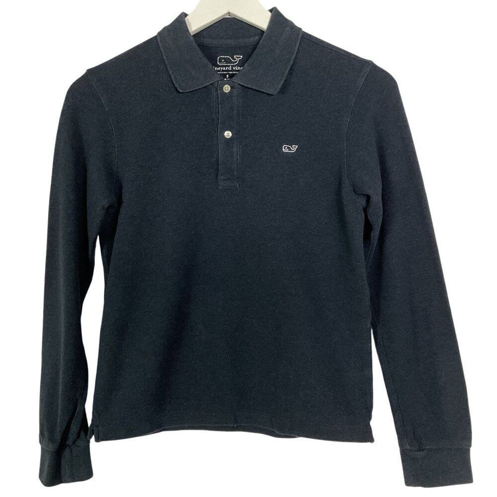 Vineyard Vines Long-sleeve Boys Polo, Deep Bay, size Small (8-10)